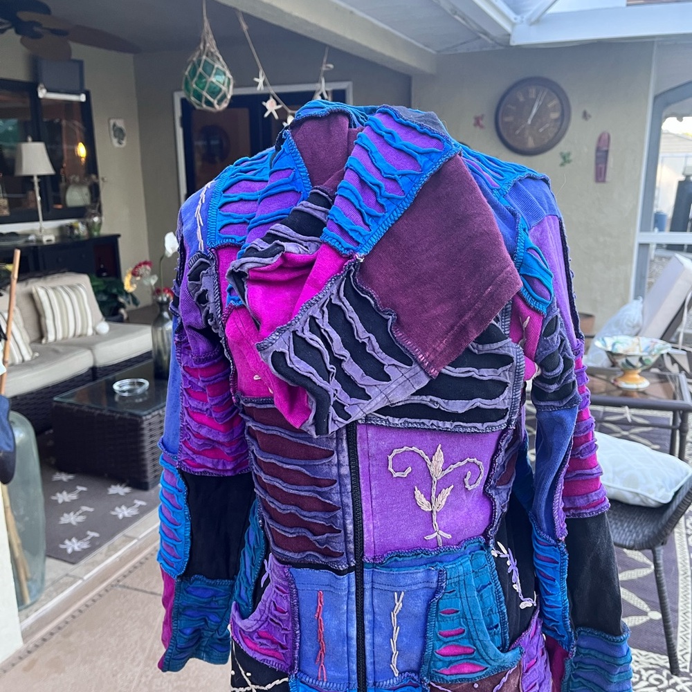 Vibrant Patchwork Utility Jacket NWT - image 2